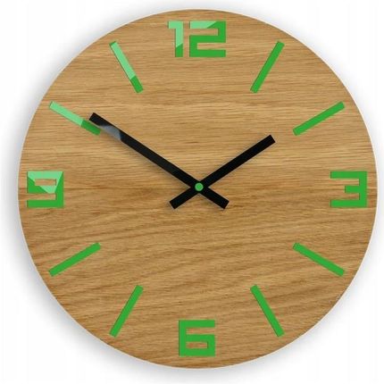 Modernclock Zegar Ścienny Akrylowy Mechanizm Kwarcowy Arabic Wood Green Okrągły - zdjęcie 4