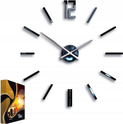 Modernclock Zegar Ścienny W Stylu Nowoczesnym Akrylowy Carlo Black Mirror Okrągły