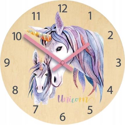 Modernclock Zegar Ścienny Ze Wzorem Jednorożca Akrylowy Jednorożec Konie Okrągły