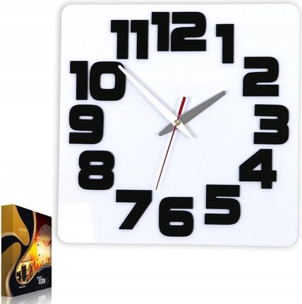 Modernclock Zegar Ścienny W Stylu Nowoczesnym Akrylowy Logic White_Black Okrągły
