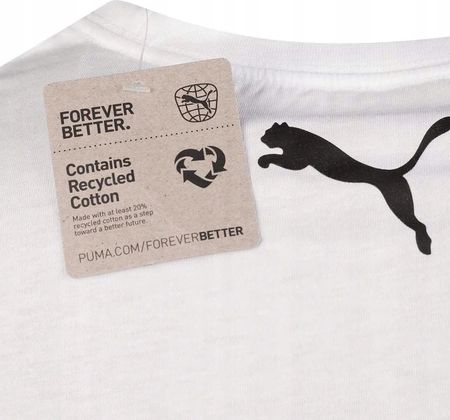 Puma Koszulka Męska Biała Bawełniana T-shirt Bawełna Roz.l - zdjęcie 3