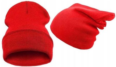 Volan Czapka Beanie Czerwona Smerfetka Krasnal Podwójna