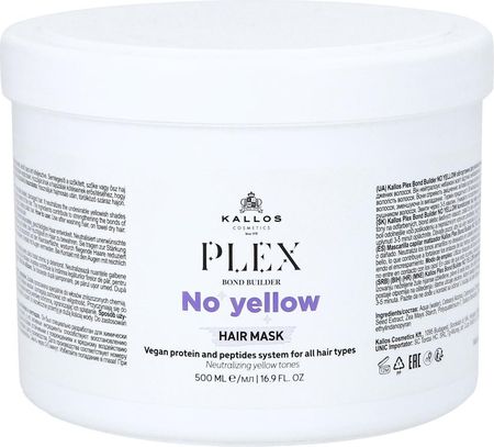 Kallos Plex No Yellow Maska Do Włosów Neutralizująca Żółtawe Odcienie 500ml