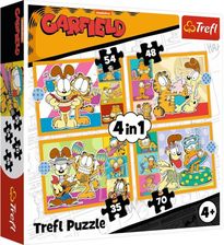 Zdjęcie Trefl Puzzle 4w1 Garfield kocha lazanię 34673 - Skarszewy