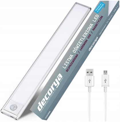 BEZPRZWODOWA LISTWA LED MAGNETYCZNA USB LAMPKA Z CZUJNIKIEM RUCHU ZMIERZCHU