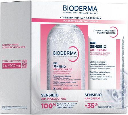 Bioderma Zestaw Sensibio Ar+ Żel Micelarny + Krem