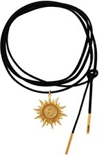 Czarny choker ze słońcem, wiązany z przodu z kolekcji Olimpia (C24/WIO/37AU)