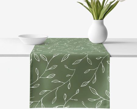 Goldea Bieżnik Na Stół Z Płótna Bawełnianego Liście Herbaciane 35x120cm