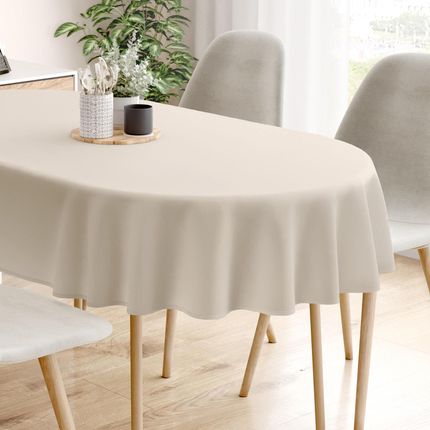 Goldea Obrus Owalny Z Płótna Bawełnianego Latte 130x180cm