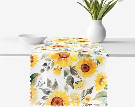 Goldea Bieżnik Na Stół Plamoodporny Kwiaty Słonecznika 50x160cm