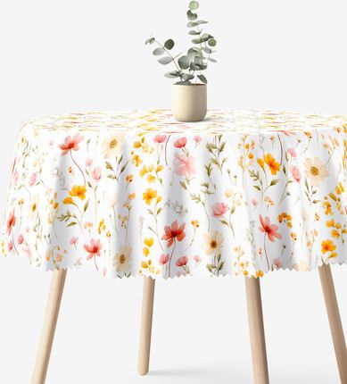 Goldea Obrus Okrągły Plamoodporny Kwiatowy Raj 60cm