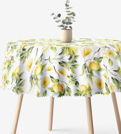 Goldea Obrus Okrągły Plamoodporny Cytryna 110cm