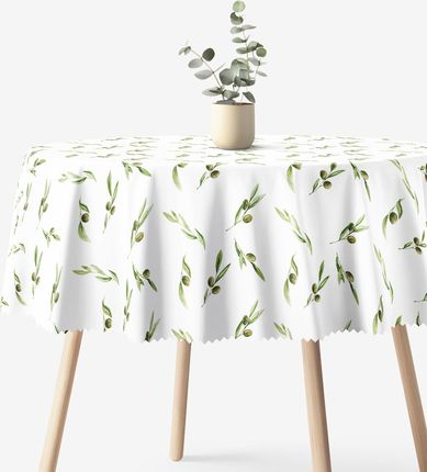 Goldea Obrus Okrągły Plamoodporny Oliwki 60cm