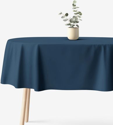 Goldea Obrus Owalny Z Płótna Bawełnianego Granatowy 140x210cm