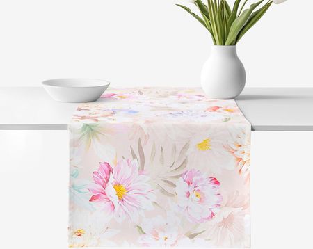 Goldea Bieżnik Na Stół Z Płótna Bawełnianego Deluxe Eksplozja Kwiatów 50x160cm