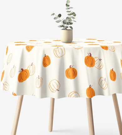 Goldea Obrus Okrągły Z Płótna Bawełnianego Dynie 120cm
