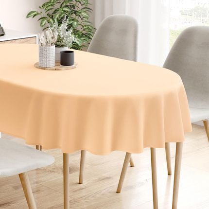 Goldea Obrus Owalny Z Płótna Bawełnianego Morelowy 130x180cm - zdjęcie 2