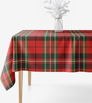 Goldea Obrus Z Płótna Bawełnianego Czerwona Kratka 50x100cm
