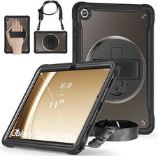 D-Pro 360 Shock V2 Strap Case etui pancerne z uchwytem na rękę i paskiem na ramię do Samsung Tab A9 Plus (X210/X215/X216) (Czarny)