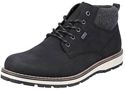Rieker Męskie buty sznurowane 38419, męskie botki, wodoodporne, RiekerTEX, czarny, 43 EU