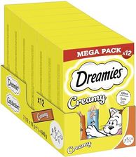 Dreamies Creamy Snacks Kremowe Przekąski Dla Kotów Z Kurczakiem I Łososiem Megapak 7x12x10g