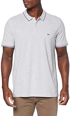 Lee Koszulka męska Pique Polo Sharp Grey Mele, Ecru (Sharp Grey Mele 03), XXL