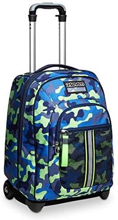 Seven Rolling Backpack Bluecamo Boy Wheeled Book Bag 2 In 1 Trolley For Teen Girls&Boys School Sport Free Time Laptop Sleeve
