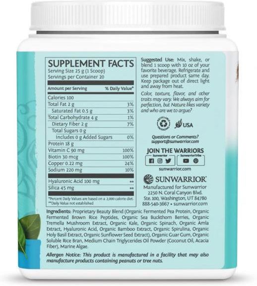 Protéine Collagen Building Peptides Sunwarrior - Saveur Churro - 500 G - Neuf Sous Sachet
