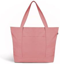Ecoright duża torba płócienna dla kobiet, z zamkiem błyskawicznym i kieszenią wewnętrzną, 100% bawełna ekologiczna, Reisenthel Shopper, Peach Pack of