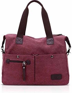 NICOLE & DORIS Torebki damskie w stylu vintage na co dzień szkolna torba crossbody duża pojemność, Czerwony, L, torby na zakupy
