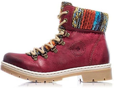 Rieker Damskie sztyblety Y9432, Czerwony wino pomarańczowy Multi 35, 36 EU