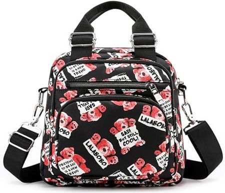 FOLOVEYA Torba crossbody dla kobiet, mała torebka, damska torba na ramię, dziewczęca, mini plecak, na co dzień, wiele kieszeni, tornister, torba szkol