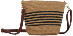EVEOUT Torba na ramię ze słomki w paski, dla kobiet i dziewcząt, na lato, mała torebka Crossbody, torebka na plażę, tkana torba na ramię Raffia, na ur