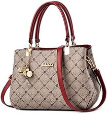 FORRICA Damska Torebka Wykwintny Wisiorek Torba na Ramię Elegancki Wzór Liścia Klonu Torebki PU Skóra Torebka Crossbody Czerwony Uchwyt A