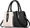 VARLIVOO elegancka torebka damska torebki damskie z górnym uchwytem Colorblock torba na ramię torba crossbody praca podróże zakupy skóra PU Czarny