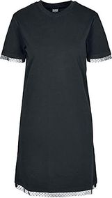 Urban Classics Damska sukienka Boxy Lace Hem Tee Dress, damska sukienka, dostępna w kolorze czarnym, rozmiary XS do 5XL, czarny, L