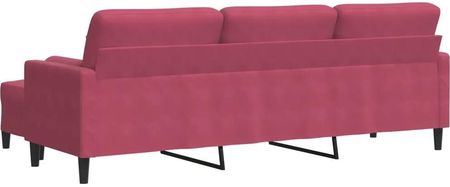 vidaXL 3-Osobowa Sofa Z Podnóżkiem Winna Czerwień 210cm Aksamit 3278281 - zdjęcie 2