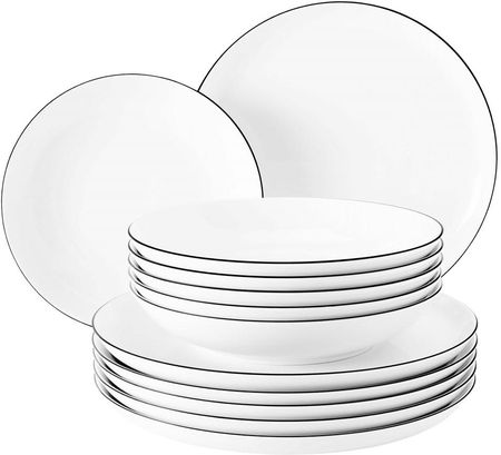 Seltmann Weiden - Komplet obiadowy dla 6 osób Lido Black Line 