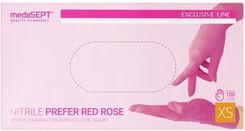 Zdjęcie Rękawice nitrylowe bezpudrowe medaSEPTreg; Red Rose rozmiar XS - 100 sztuk - Barczewo