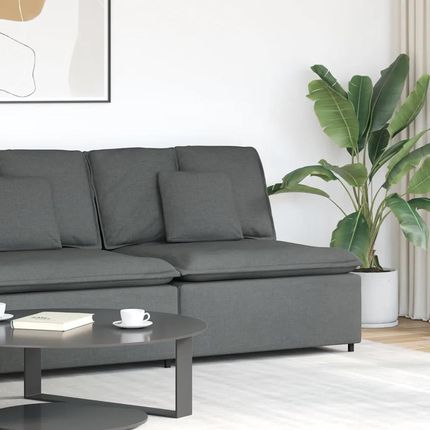 vidaXL Modułowy Moduł Centralny Sofy Z Poduszkami Ciemnoszary 100cm (4104418) - zdjęcie 3