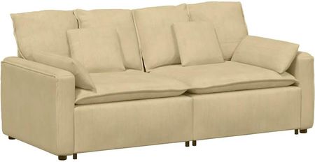 vidaXL Sofa Modułowa Z Poduszkami Jasnozielona Szara (3321141)