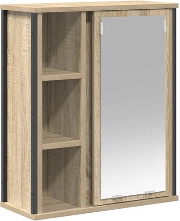 vidaXL Szafka Ścienna Łazienkowa Z Lustrem Dąb Sonoma 50x21x60cm (861903)