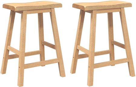 vidaXL Hokery Barowe 2Szt. Naturalne Drewno Lite Guma (4102544)