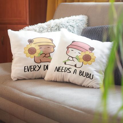 Bullz Zestaw Poduszek Walentynkowy Walentynek Bubu I Dudu Dla Pary Prezent (2XPOD38X38WH) - zdjęcie 4