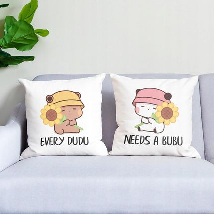 Bullz Zestaw Poduszek Walentynkowy Walentynek Bubu I Dudu Dla Pary Prezent (2XPOD38X38WH) - zdjęcie 4