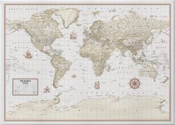 Artglob.Pl Spółka Z O. O. Świat Polityczny - World Sand - Mapa Ścienna Wersja Angielska, 1:30 000 000 - Na Płótnie Canvas