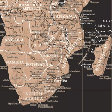 Artglob.Pl Spółka Z O. O. Świat Polityczny - World Black - Mapa Ścienna Na Podkładzie Wersja Angielska, 1:42 000 000 - zdjęcie 3