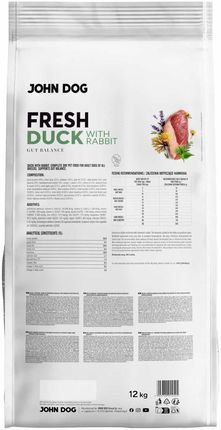 JohnDog Fresh Adult Kaczka Królik 12kg - zdjęcie 5