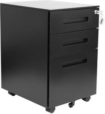 Zdjęcie Kontenerek pod biurko czarny Alto, zamykany, na kluczyk, na kółkach, metalowy - Łomianki