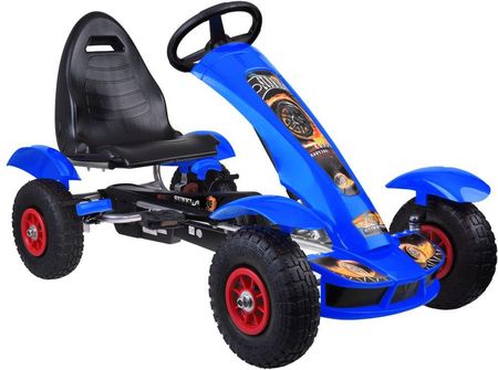 Jokomisiada Niebieski Sportowy Gokart Na Pedały Dla Dzieci 50Kg Pompowane Koła Sp0209 - zdjęcie 5